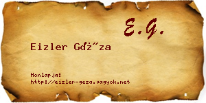 Eizler Géza névjegykártya