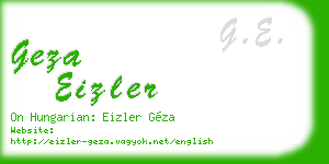 geza eizler business card